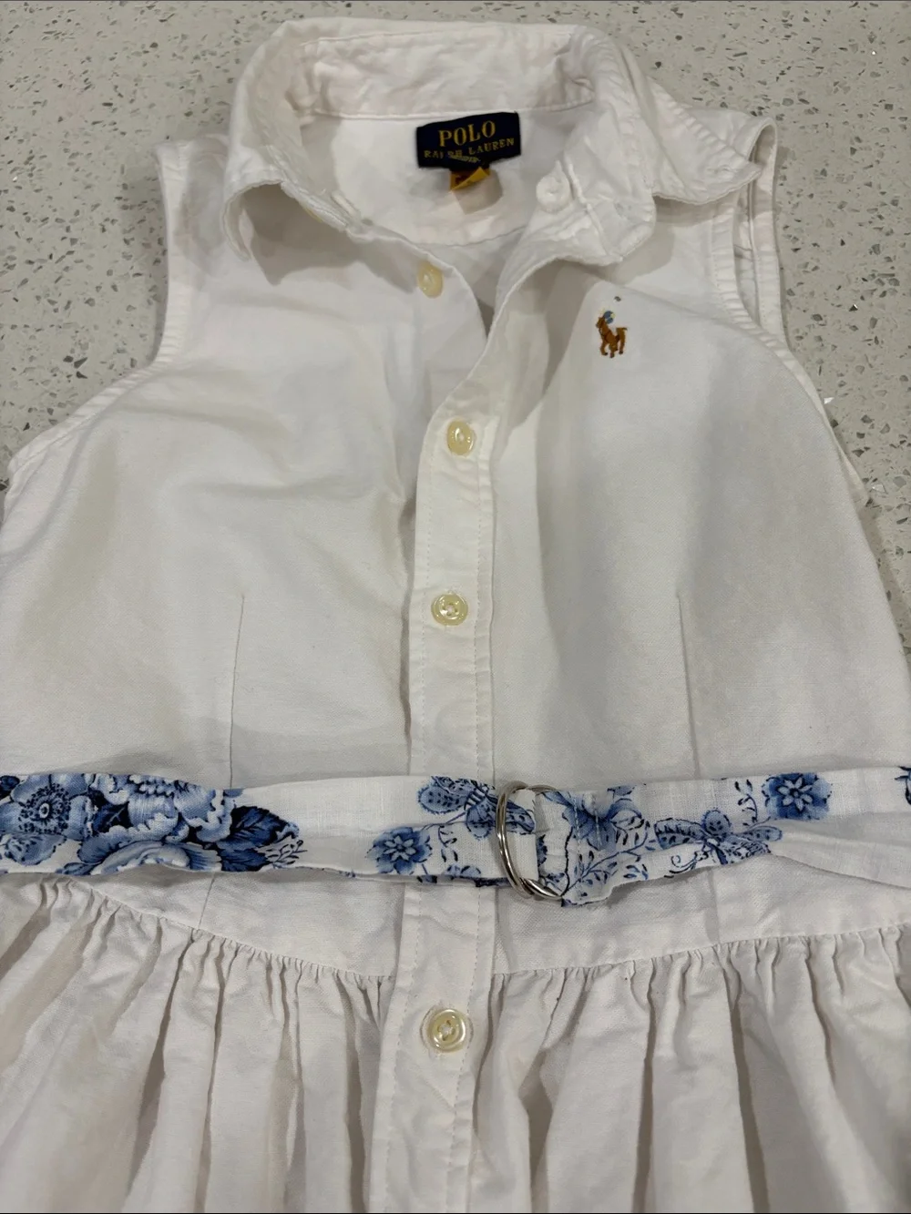 Ralph Lauren Girl's Floral-Belted Shirt Dress